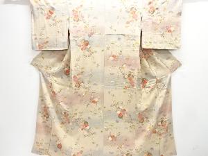 未使用品　仕立て上がり　花車模様暈し小紋着物